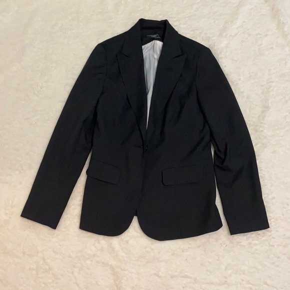 Suzy Shier Black stripped blazer women’s L/G - Picture 1 of 1